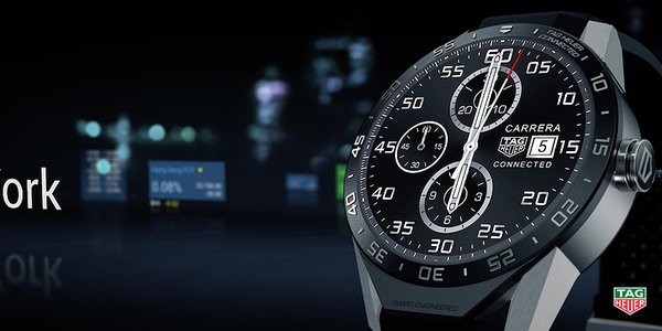 TAG Heuer Carrera Connected features a nice titanium case and runs under Android Wear software.
