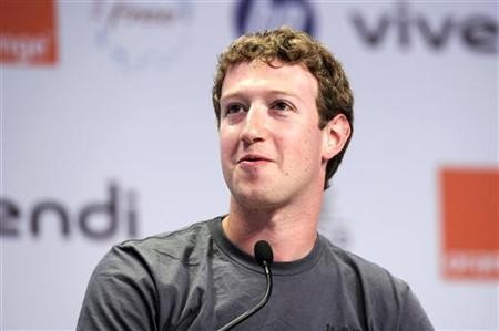 Facebook founder and CEO Mark Zuckerberg attends the eG8 forum in Paris