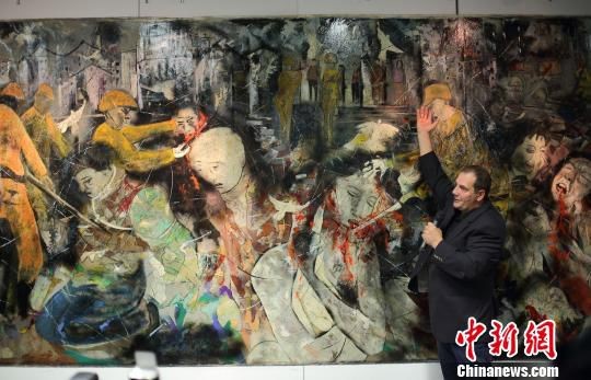 Christian Poirot pays homage to the Nanjing Massacre with his painting, "Deliverance."