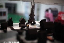 3D printed chocolate products at the Inside 3D Printing Conference and Expo in Shanghai, Dec. 8, 2015.