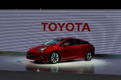 Toyota Motor Corp.'s new Prius hybrid car is displayed during its Japan launch event in Tokyo.