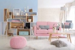 A modern home is awash with the fresh pastel shades of rose quartz and Serenity.