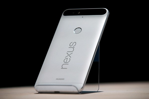 The new Nexus 6P, not the Google Nexus 2016 Marlin, phone is displayed during a Google media event on September 29, 2015 in San Francisco, California