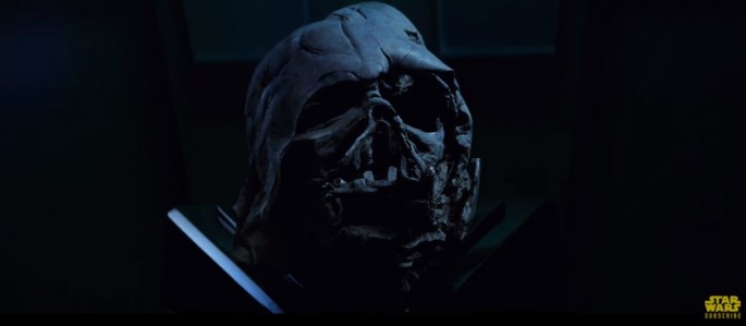 Darth Vader's helmet is molten in J.J. Abrams’ “Star Wars: Episode VII - The Force Awakens.” 