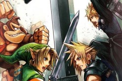 Link faces off against Cloud in this Smash Bros. illustration by Square Enix's Tetsuya Nomura.
