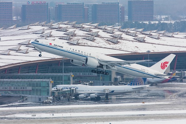 Aircraft are seen at the Beijing Capital International Airport on Nov. 23, 2015.