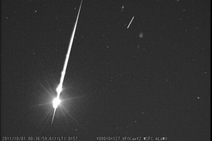 A meteor shower is a celestial event in which a number of meteors are observed to radiate, or originate, from one point in the night sky. 