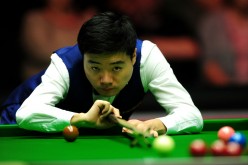 Chinese snooker player Ding Junhui during Round One of the 2016  Dafabet Masters in London against World Snooker Champion Stuart Bingham.