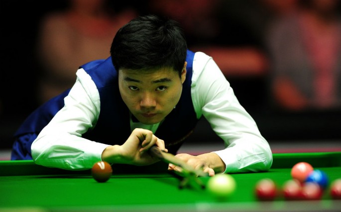 Chinese snooker player Ding Junhui during Round One of the 2016  Dafabet Masters in London against World Snooker Champion Stuart Bingham.