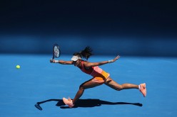 MELBOURNE, AUSTRALIA - JANUARY 18: Qiang Wang of China plays her first round match against Sloane Stephens of the United States during day one of the 2016 Australian Open at Melbourne Park.