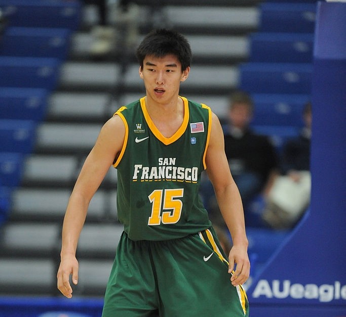 Sichuan Blue Whales center Xu Tao during his college stint with the University of San Francisco Dons.