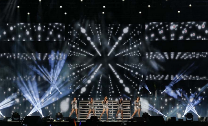 South Korean girl group KARA performs during the 27th Golden Disk Awards in Sepang.