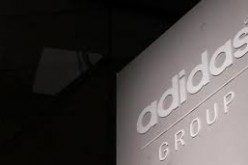 The logo of Adidas, the world's second largest sportswear firm, is pictured during the company's annual general meeting in the northern Bavarian town of Fuerth near Nuremberg, Germany, May 7, 2015.