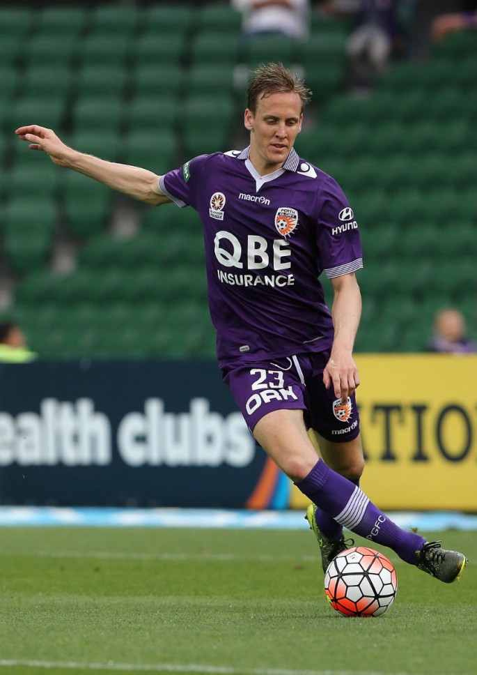 Former Perth Glory center back Michael Thwaite now plays for CSL's Liaoning Whowin.