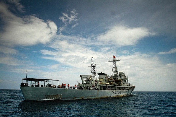 A Chinese Coast Guard ship is seen in the middle of South China Sea near Kuantan, Malaysia, on March 15, 2014.