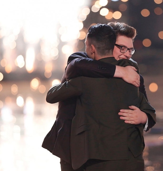 “The Voice” live finale episode 918B pictured (l-r) Adam Levine, Jordan Smith on Dec. 15, 2015.  