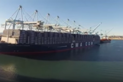 The largest container ship, a 200,000-ton vessel named Benjamin Franklin, sailed from Guangzhou port to the U.S. on Monday, Feb. 1.