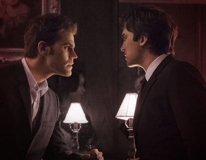 Stefan (Paul Wesley) and Damon (Ian Somerhalder) from "The Vampire Diaries" season 7