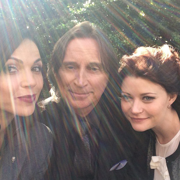Lana Parrilla, Robert Carlyle and Ginnifer Goodwin play Regina Mills, Mr Gold and Mary Margaret Blanchard, respectively, in the ABC fairy tale dramatic series "Once Upon a Time."