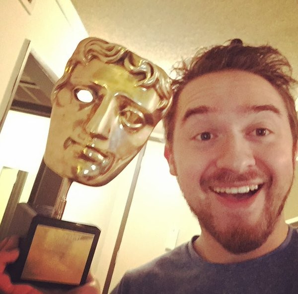 "Gravity Falls" creator Alex Hirsch with his BAFTA awards for the Disney XD series