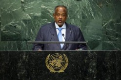 Djibouti President Omar Guelleh speaks before the 70th session of the United Nations General Assembly at the U.N. Headquarters in New York in Sept. 2015. 