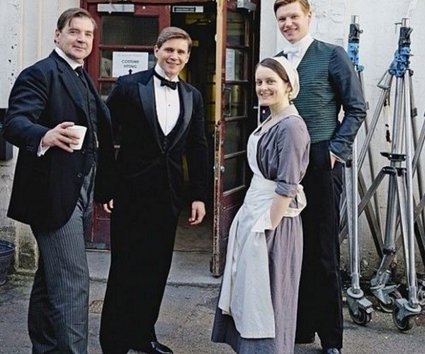 Brendan Coyle (far left) played valet John Bates in the popular  ITV drama Downton Abbey.