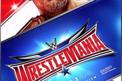 Wrestlemania 32 poster with Triple H, Roman Reigns, John Cena and The Undertaker as cover athletes