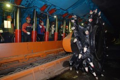 Tourists visit a coal mine at Gutuo Village in Handan, Hebei Province, China, on Jan. 6, 2016.