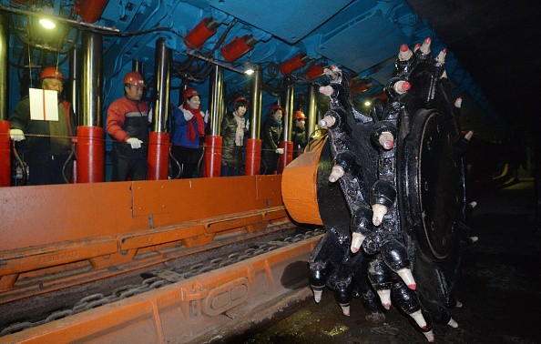 Tourists visit a coal mine at Gutuo Village in Handan, Hebei Province, China, on Jan. 6, 2016.