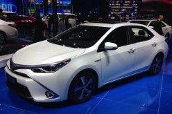 A screencap of the Toyota Corolla-based Levin hybrid at the 2015 Shanghai Auto Show.