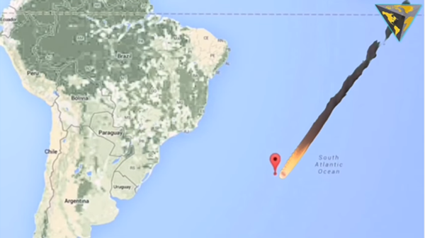 The huge fireball crashed into South Atlantic ocean, just off the coast of Brazil, on Feb. 6