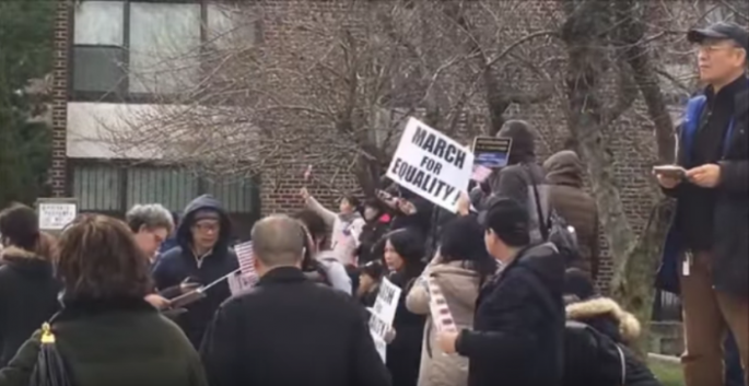 Thousands of Chinese Americans attended the Brooklyn protest march on Feb. 20 to show support for Peter Liang's cause.