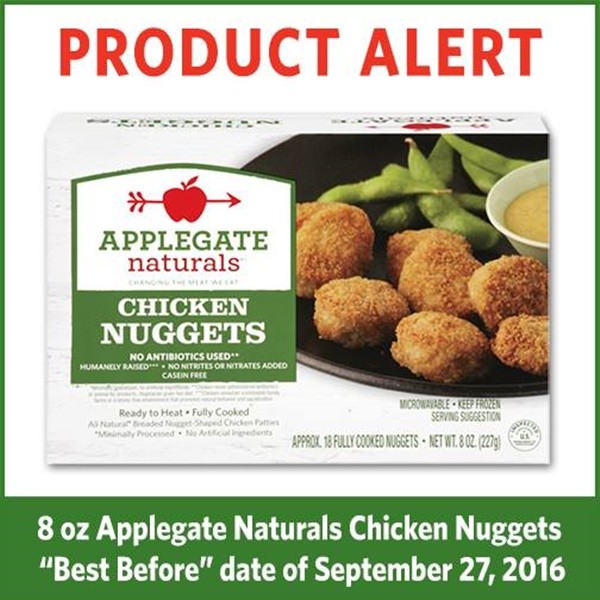 Perdue Foods recalls Applegate chicken nuggets for plastic materials contamination.