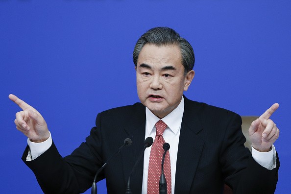 Chinese Foreign Minister Wang Yi speaks to reporters at the 12th National People's Congress (NPC) in Beijing, China, on March 8, 2016. 
