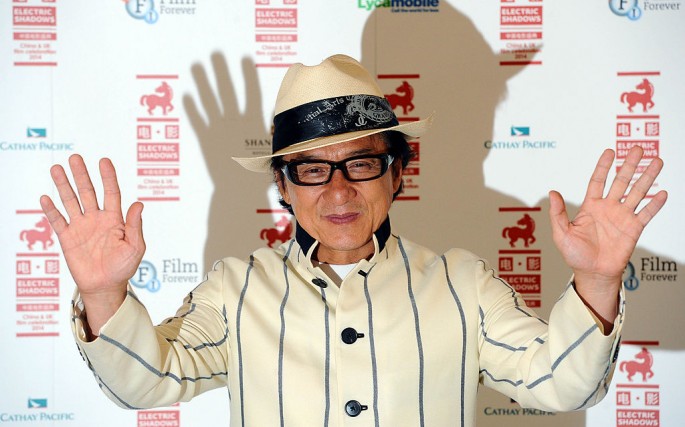 Jackie Chan is seen in a photobooth promoting a special screening of 'Chinese Zodiac'.