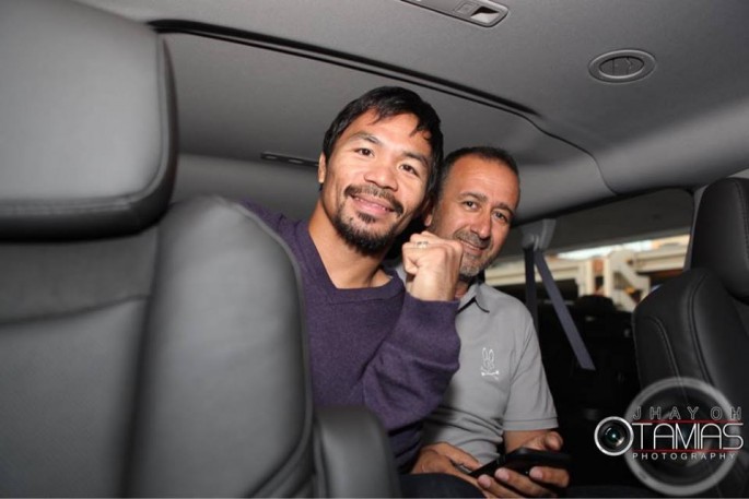 Manny Pacquiao arrives in Los Angeles