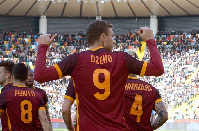 Roma striker Edin Dzeko scored the opening goal against Udinese.
