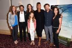 Christy Beam, Eugenio Derbez, Jennifer Garner, Kylie Rogers, Queen Latifah, Martin Henderson and Patricia Riggen attend Sony Pictures Releasing's 'Miracles From Heaven' Photo Call in West Hollywood, California.