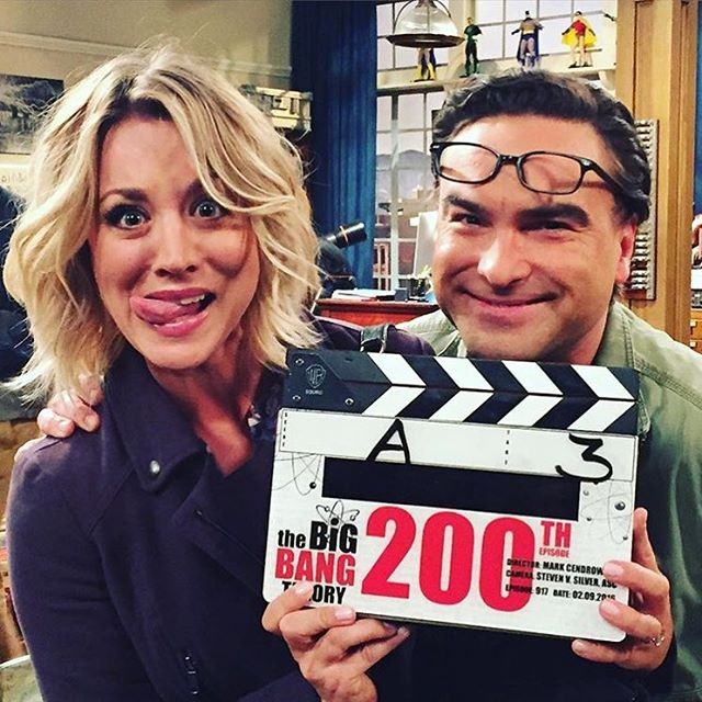 Kaley Cuoco (Penny) and Johnny Galecki (Leonard) from "The Big Bang Theory"