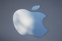 The logo of the Apple company.