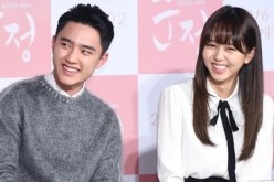 Exo’s D.O and actress Kim So Hyun attend a recent press conference for “Pure Love” at the Lotte Cinema in Seoul, Korea.