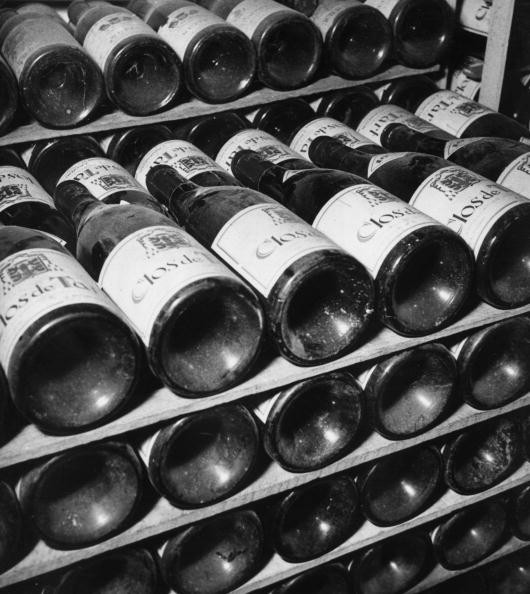 Part of the fine selection of wines in the Ritz cellar which includes a supply of the best French vintages.