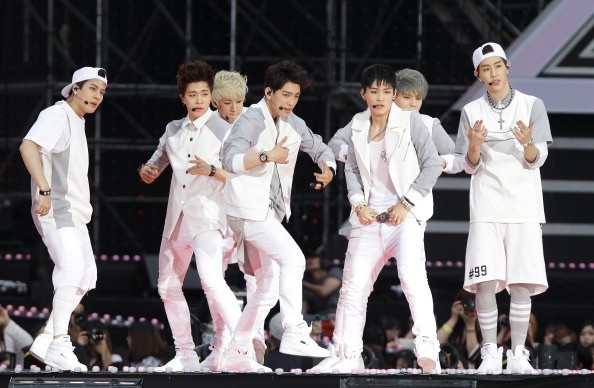  South Korean pop group GOT7 perform on stage during the 20th Dream Concert on June 7, 2014 in Seoul, South Korea.