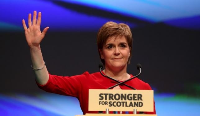 Scottish First Minister Nicola Sturgeon welcomes the Chinese groups' $14 billion investments to build railway infrastructure in Scotland.