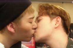 Block B's Zico and Park Kyung exchange a kiss in fanfic segment.