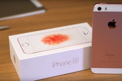 The new iPhone SE displayed after unboxing it for review.
