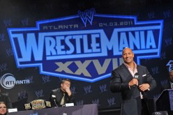 Pro wrestler Dwayne 'The Rock' Johnson attends the WrestleMania XXVII press conference at Hard Rock Cafe New York on March 30, 2011 in New York City.