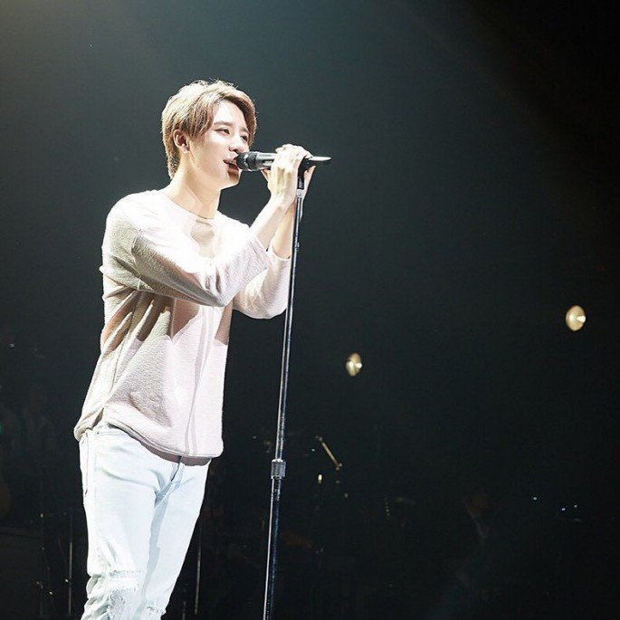 JYJ's Kim Junsu performs onstage during '2016 XIA The Best Ballad Spring Tour Concert Vol. 2' in Japan.