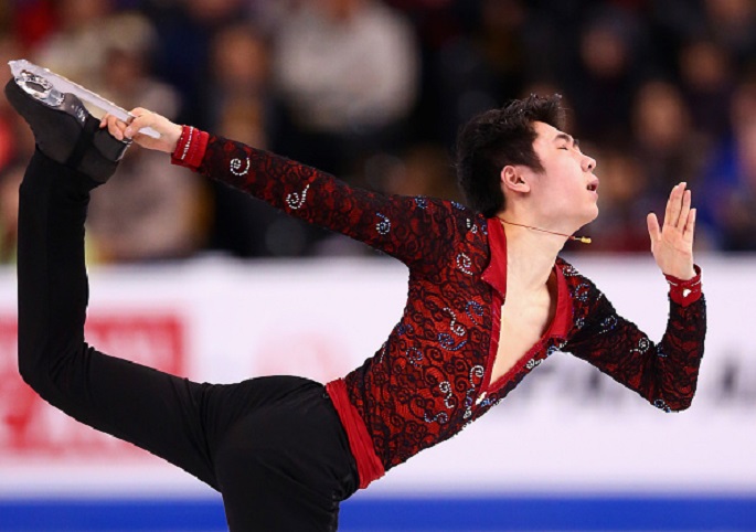 Drama on ice: Jin Boyang competes during Day 3 of the 2016 ISU World Figure Skating Championships in Massachusetts, USA.