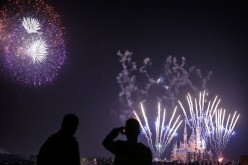 Fireworks explode over Shanghai Disneyland park on March 28, 2016 in Shanghai, China.